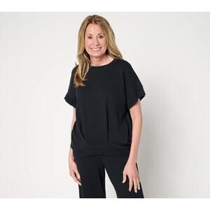 Carla Rockmore Collection The Modern Short Sleeve Sweatshirt Womens Sz 1X Black